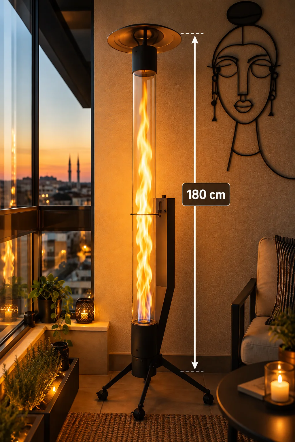 Alevzen Füze Tipi Premium Pelet Soba (180 cm)